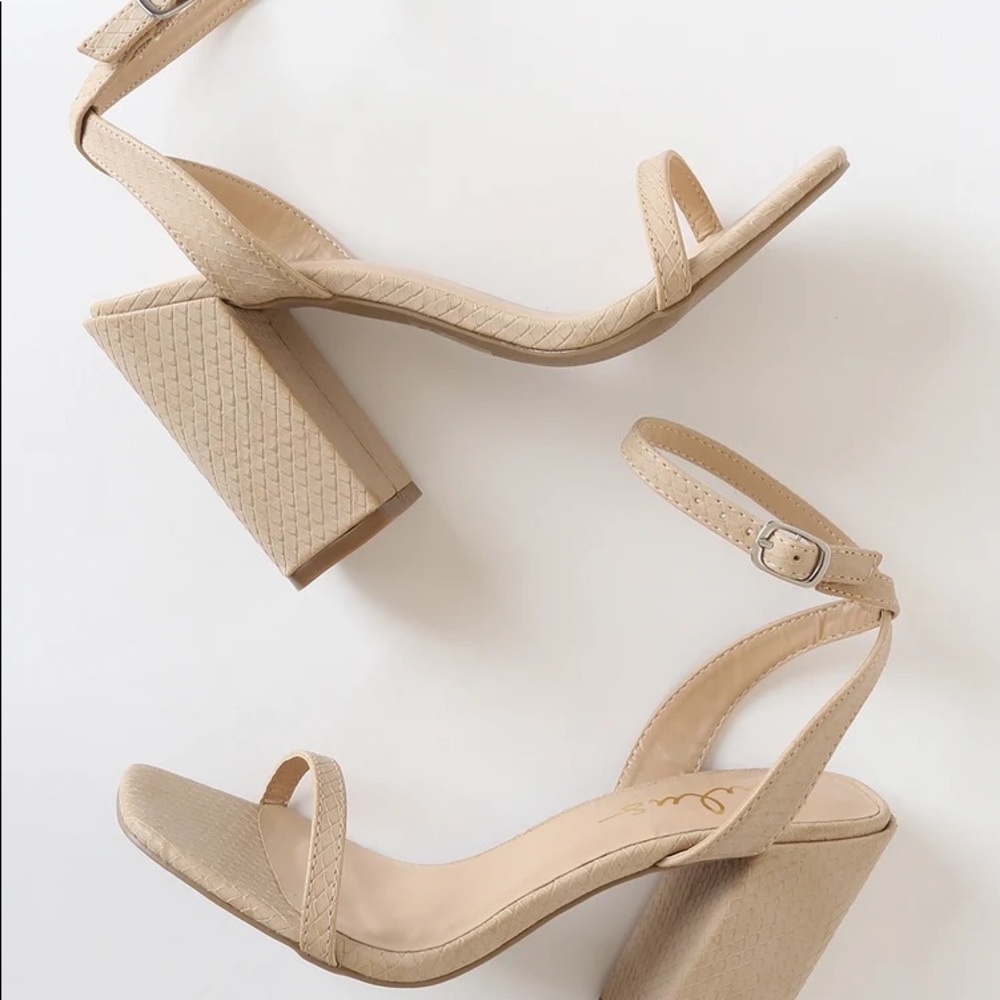 Larsaa Light Nude Ankle Strap High Heel Sandals